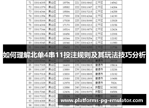 如何理解北单4串11投注规则及其玩法技巧分析
