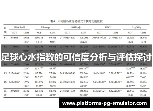 足球心水指数的可信度分析与评估探讨